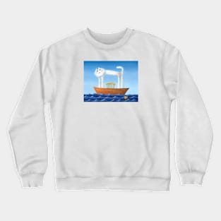 Skinny Cat in his Boat Crewneck Sweatshirt